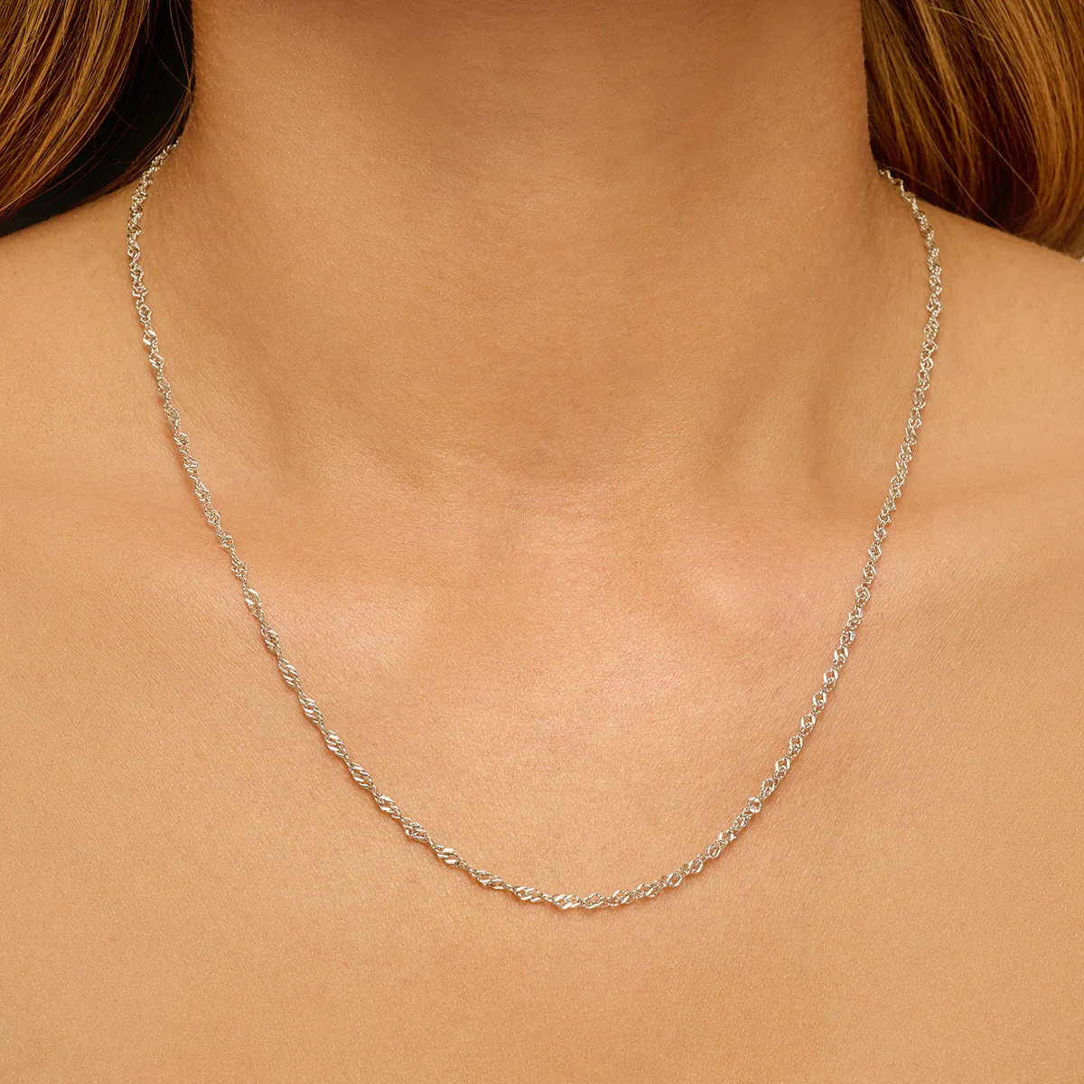 Twisted Chain Necklace (Silver) - Image 3