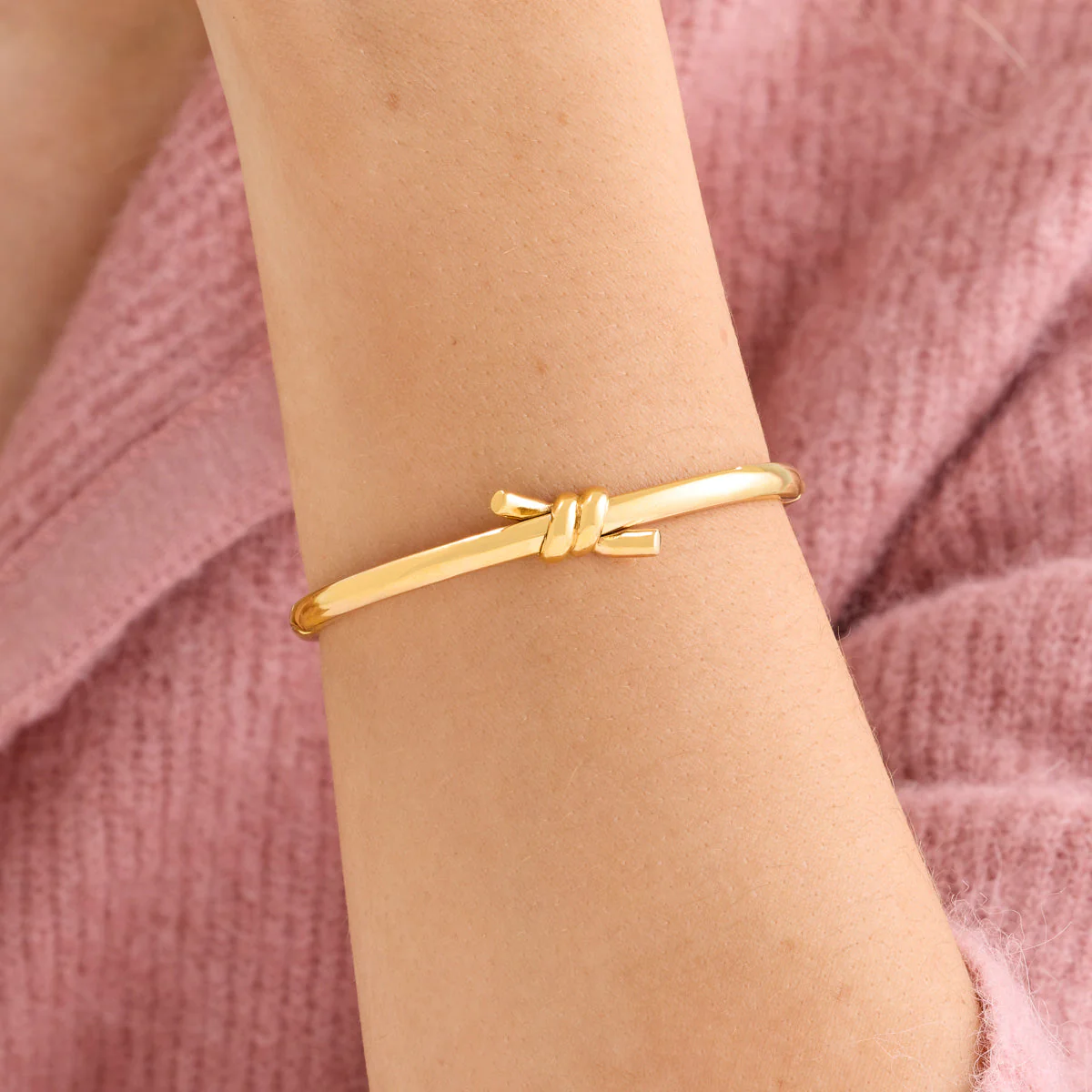 Twisted Knot Bangle (Gold) - Image 2
