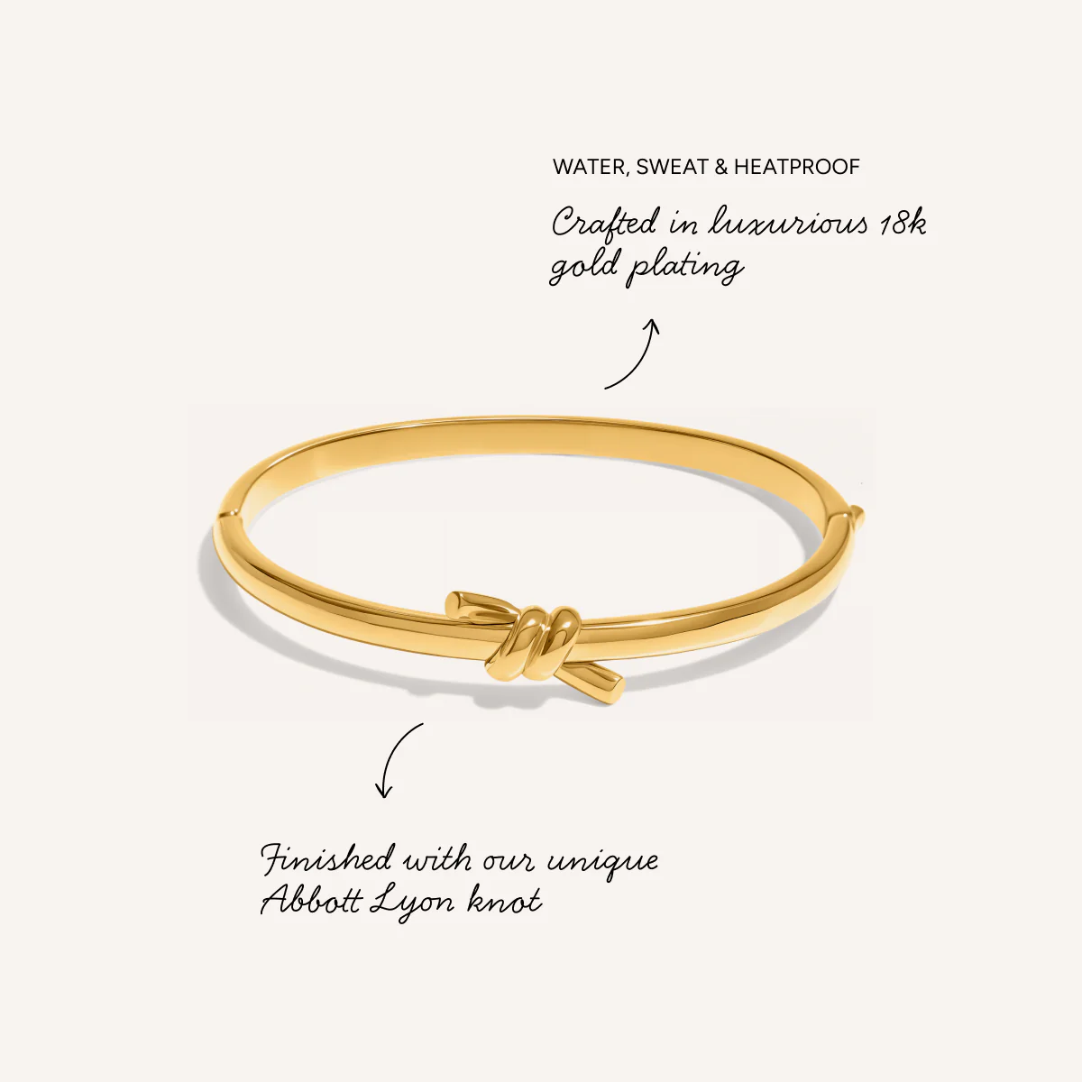 Twisted Knot Bangle (Gold) - Image 3