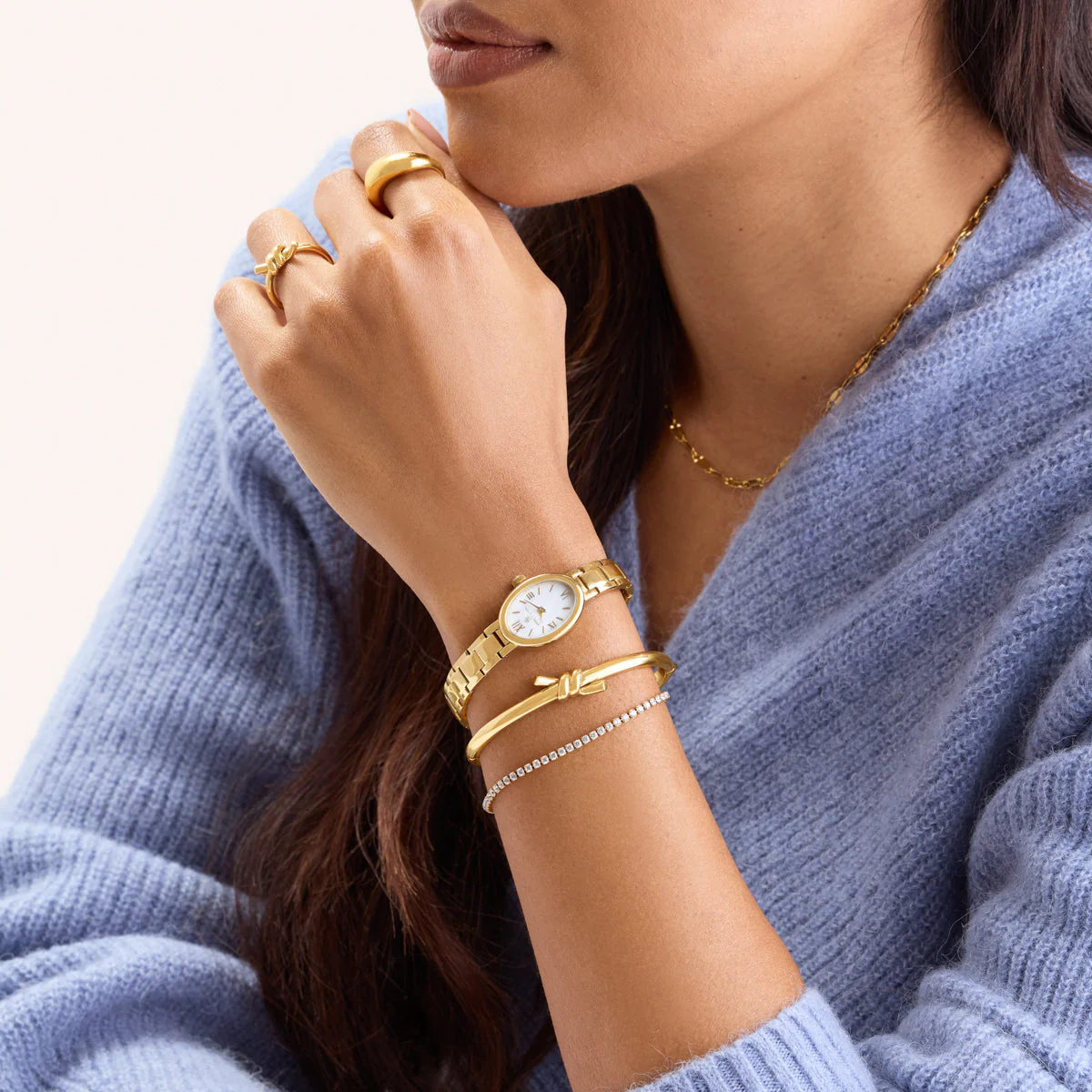 Twisted Knot Bangle (Gold) - Image 4