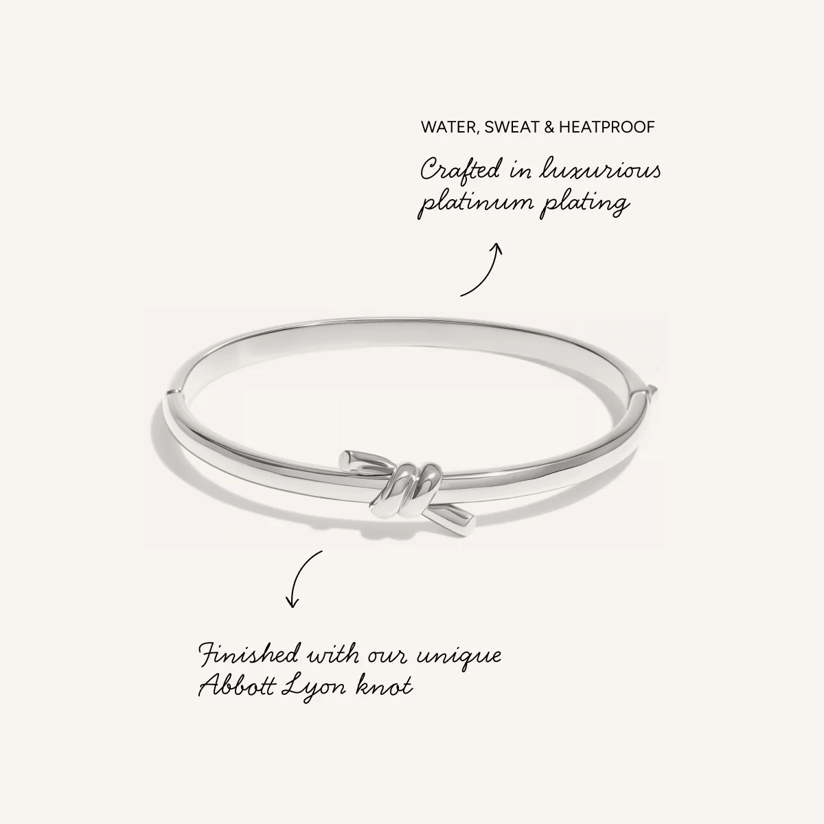 Twisted Knot Bangle (Silver) - Image 2