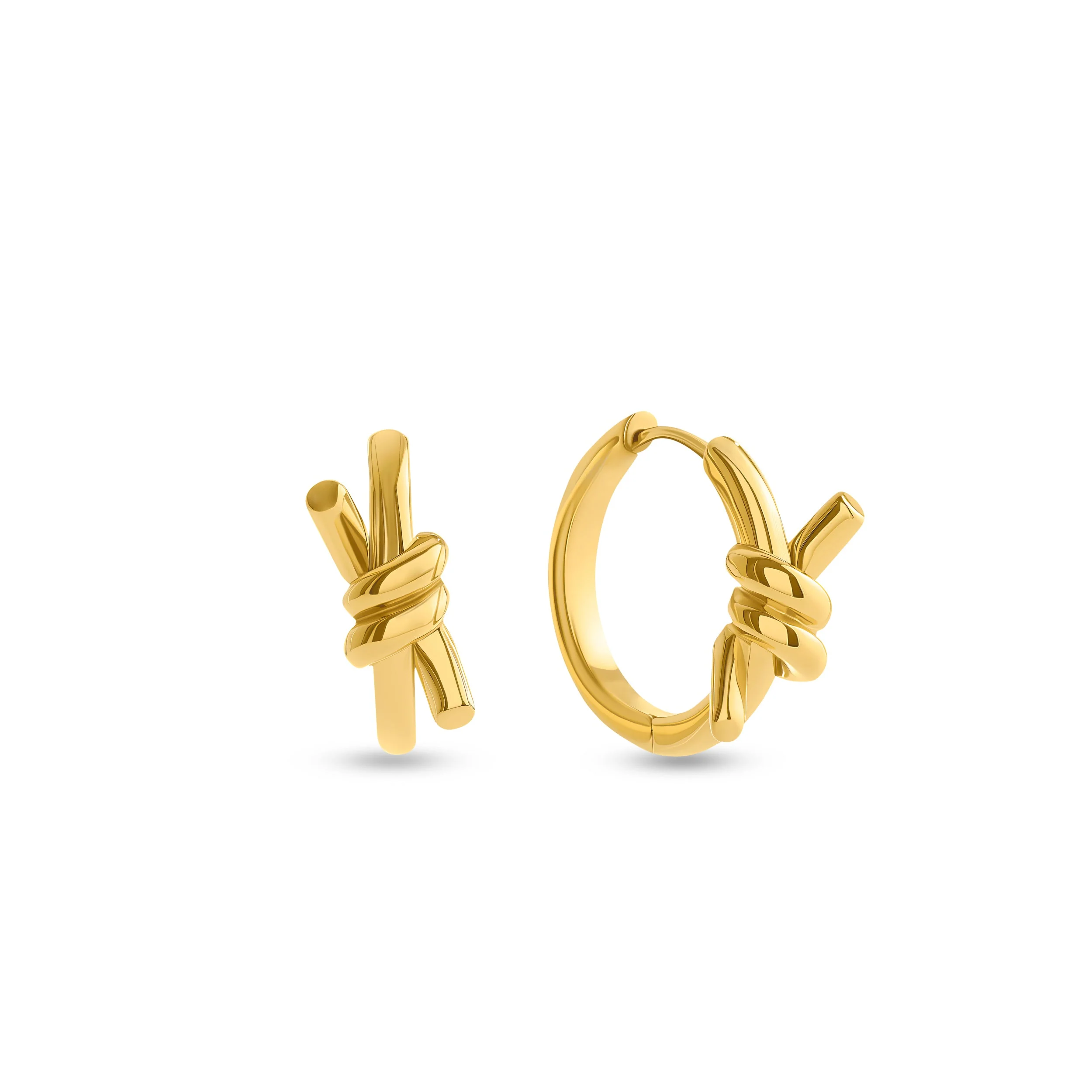 Twisted Knot Hoops (Gold)
