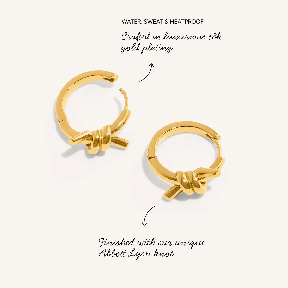 Twisted Knot Hoops (Gold) - Image 3