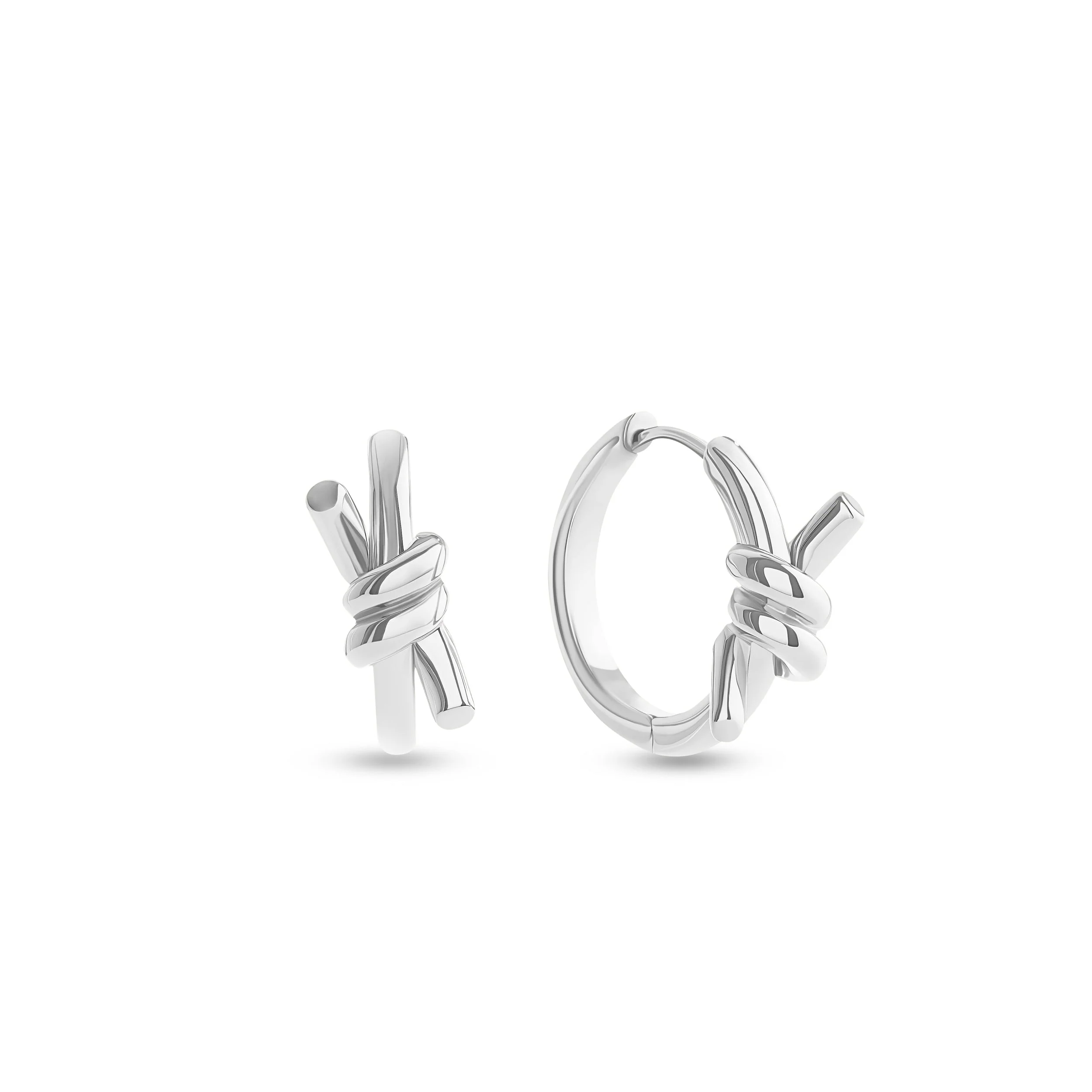 Twisted Knot Hoops (Silver)