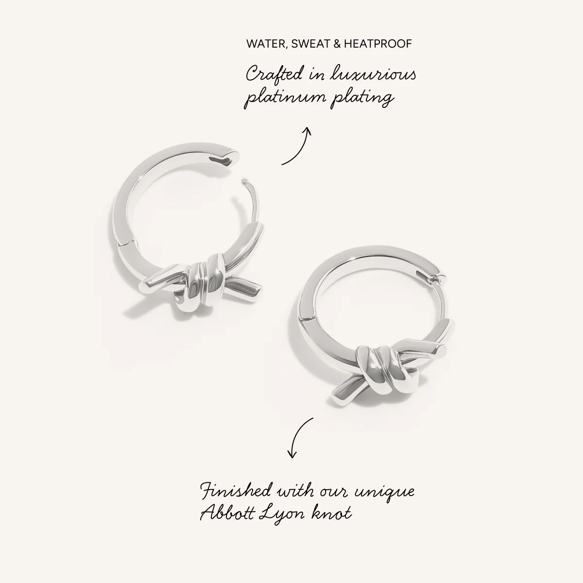 Twisted Knot Hoops (Silver) - Image 3