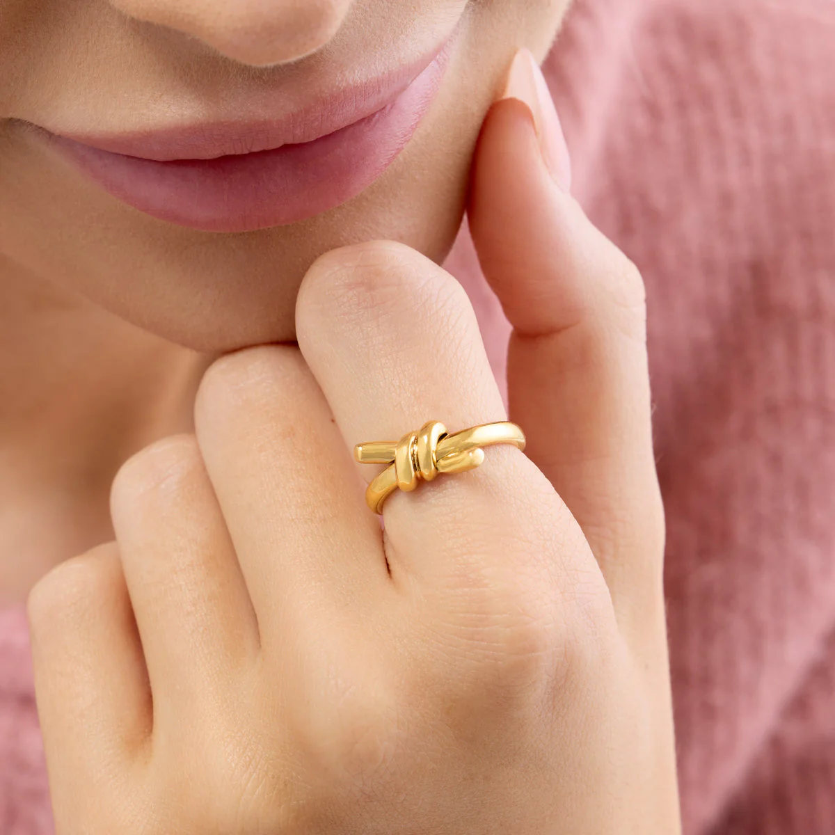 Twisted Knot Ring (Gold) - Image 2