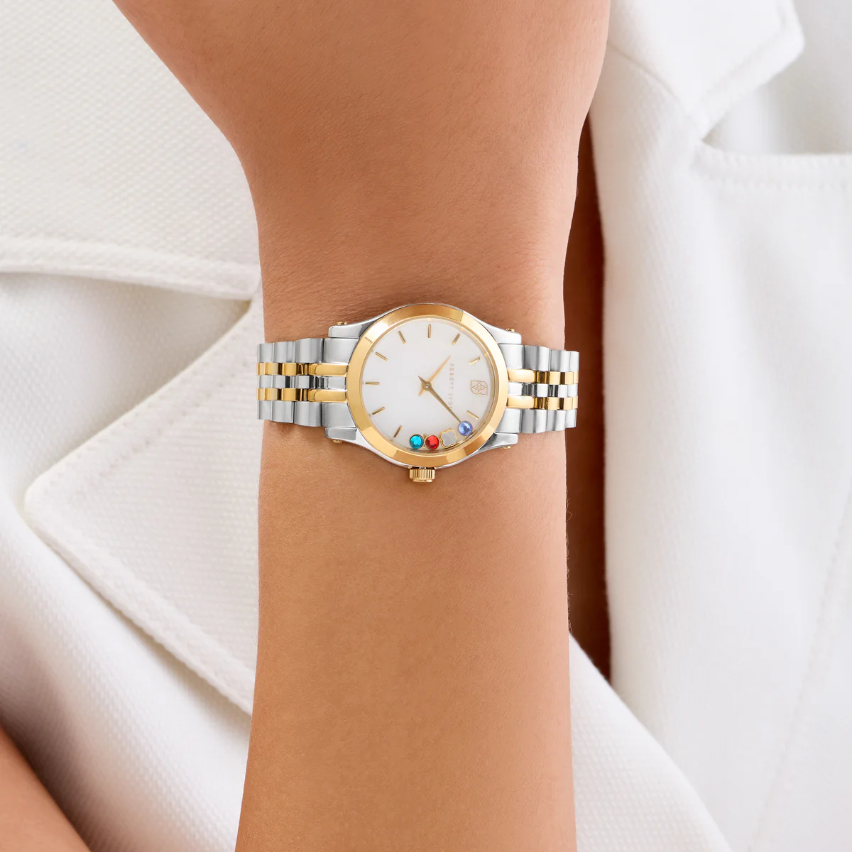Two Tone Floating Charm Watch - Image 2