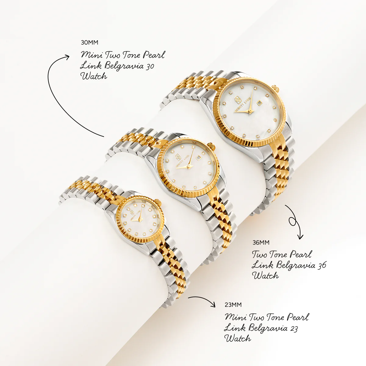 Belgravia 36mm Pearl & Crystal Link Watch - Image 6