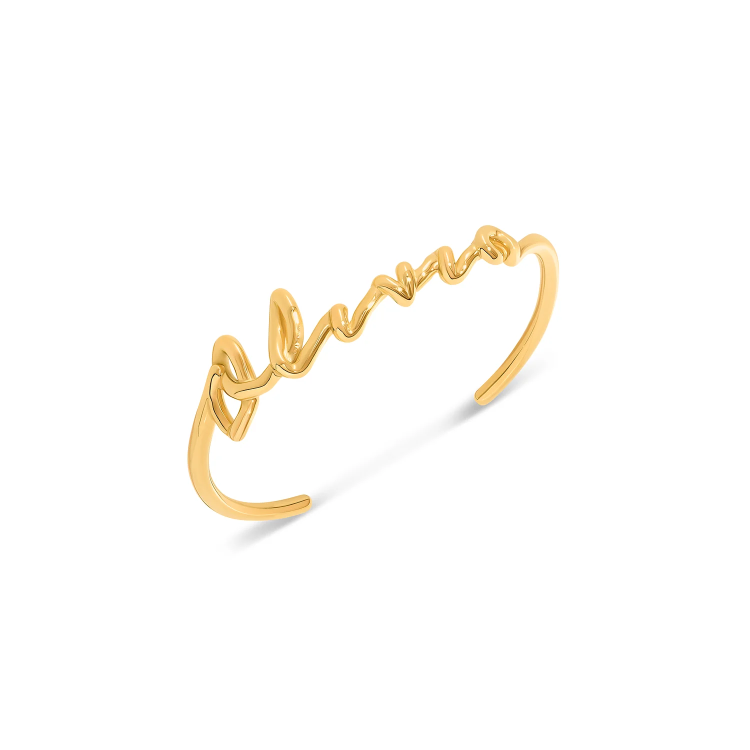 Written In The Sand Custom Name Bangle (Gold) - Image 6