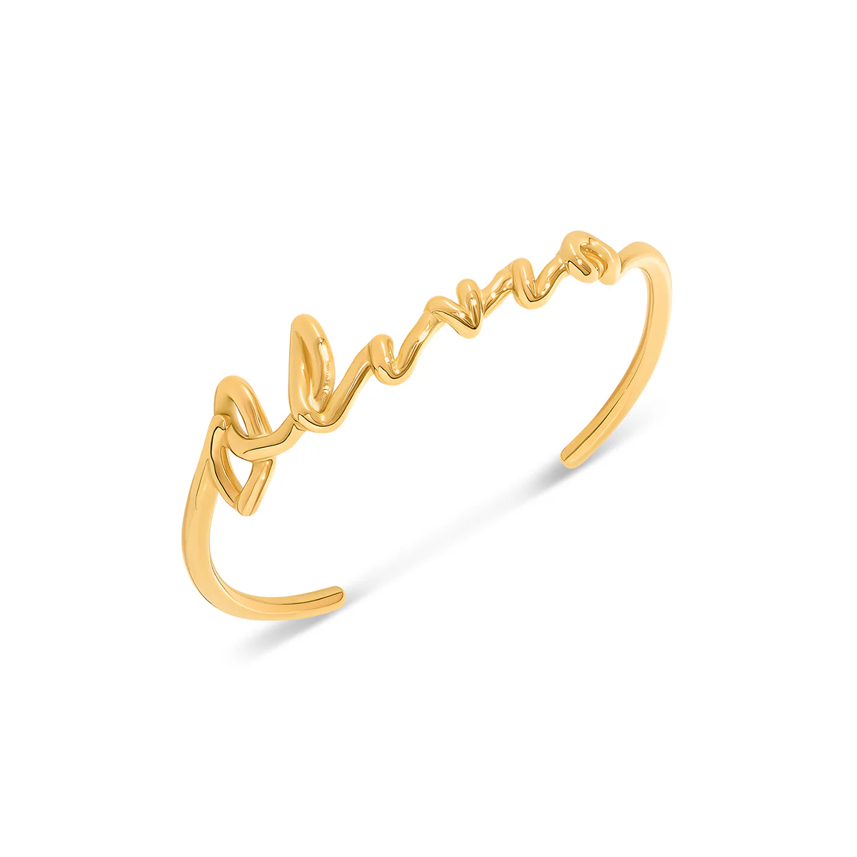 Written In The Sand Custom Name Bangle (Gold) - Image 7
