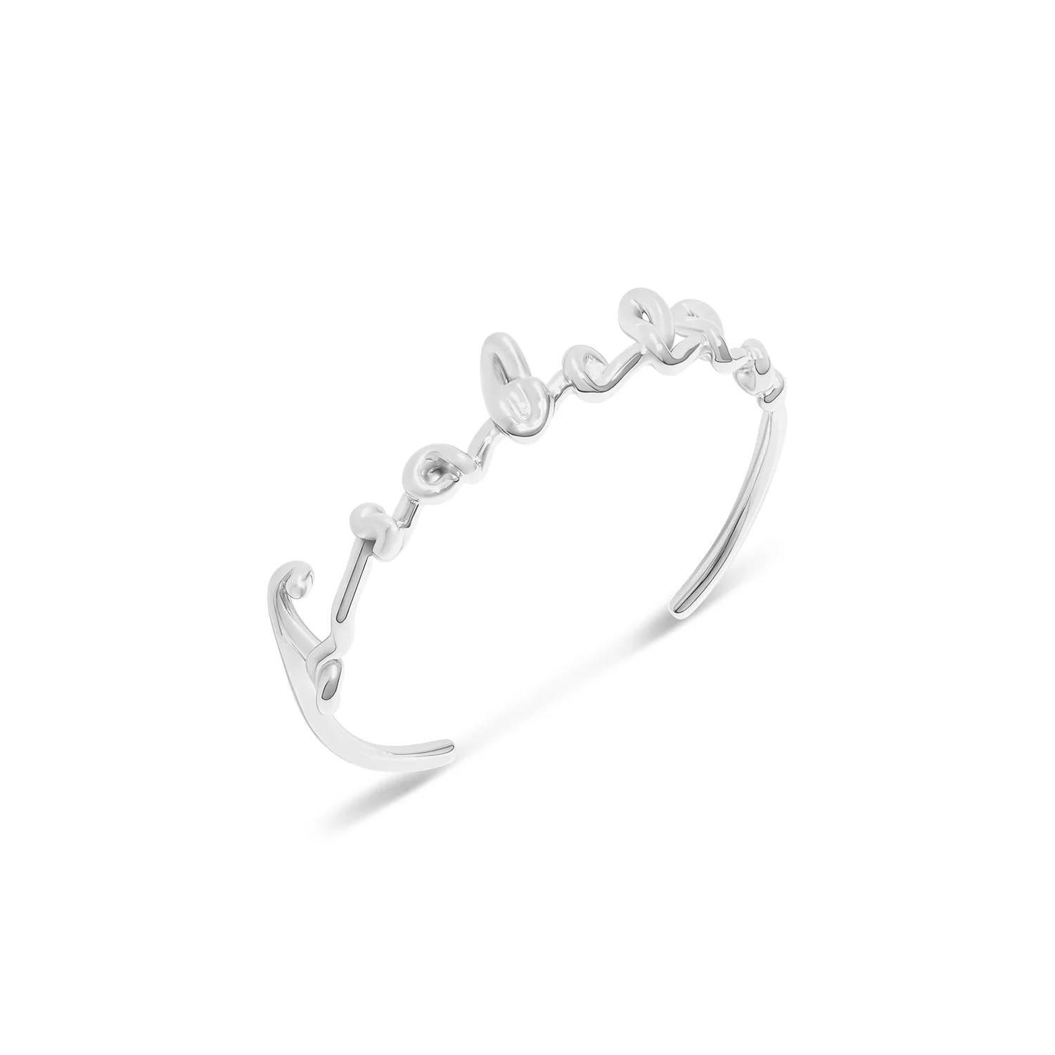Written In The Sand Custom Name Bangle (Silver) - Image 6