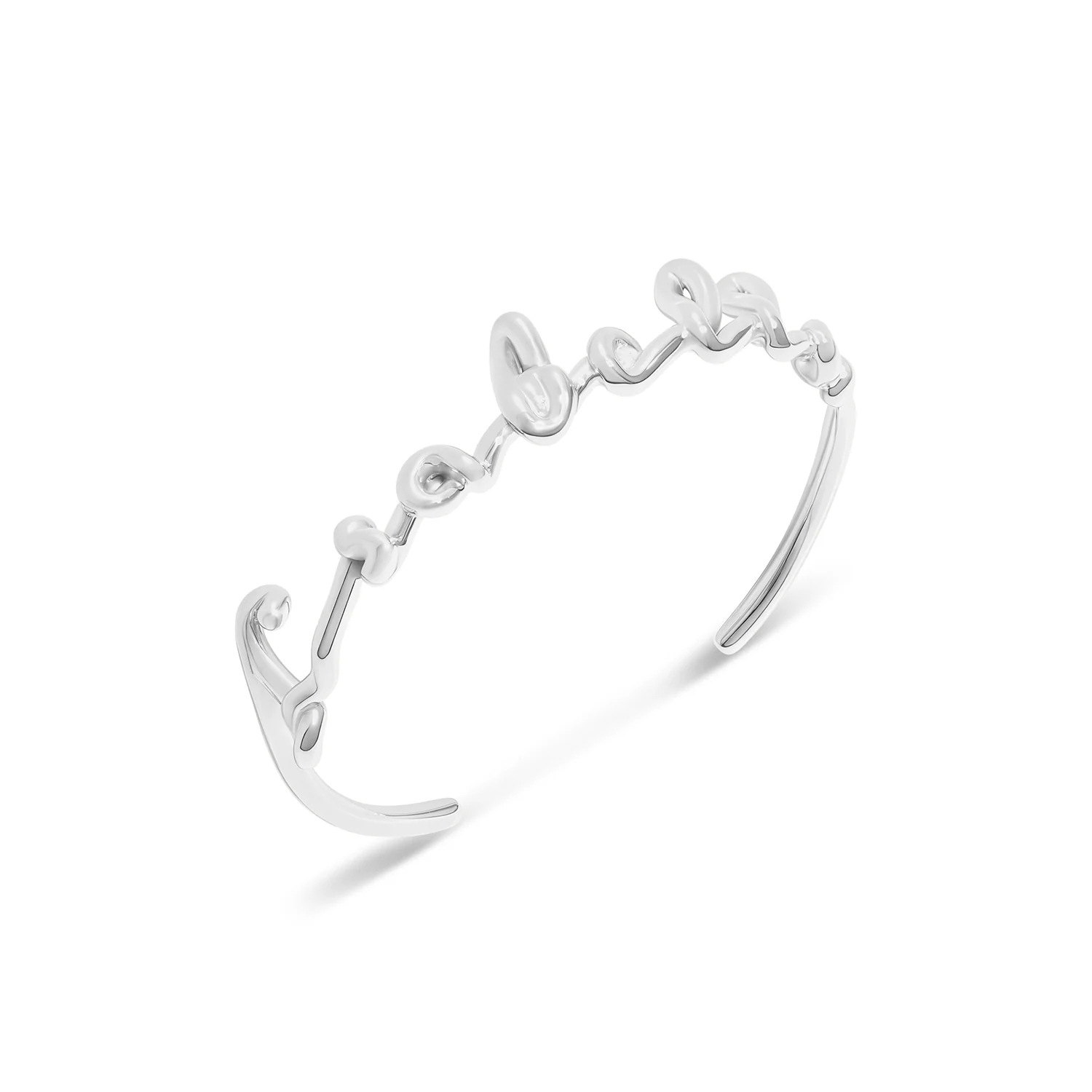 Written In The Sand Custom Name Bangle (Silver) - Image 7